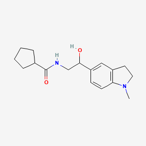 N-(2-hydroxy-2-(1-methylindolin-5-yl)ethyl)cyclopentanecarboxamide