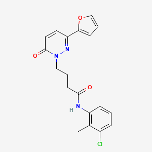 molecular formula C19H18ClN3O3 B2683998 N-(3-chloro-2-methylphenyl)-4-(3-(furan-2-yl)-6-oxopyridazin-1(6H)-yl)butanamide CAS No. 1021132-79-5