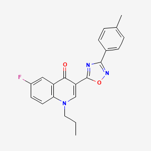 6-fluoro-1-propyl-3-(3-(p-tolyl)-1,2,4-oxadiazol-5-yl)quinolin-4(1H)-one