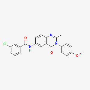molecular formula C23H18ClN3O3 B2684003 3-chloro-N-(3-(4-methoxyphenyl)-2-methyl-4-oxo-3,4-dihydroquinazolin-6-yl)benzamide CAS No. 1171345-56-4