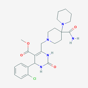 Methyl 6-({4'-carbamoyl-[1,4'-bipiperidine]-1'-yl}methyl)-4-(2-chlorophenyl)-2-oxo-1,2,3,4-tetrahydropyrimidine-5-carboxylate