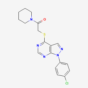 2-[1-(4-Chlorophenyl)pyrazolo[3,4-d]pyrimidin-4-yl]sulfanyl-1-piperidin-1-ylethanone