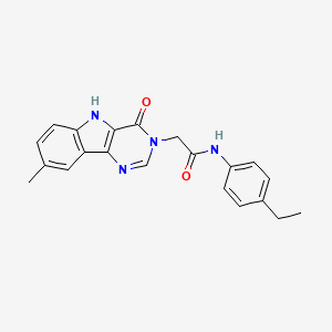 molecular formula C21H20N4O2 B2684012 N-(4-ethylphenyl)-2-(8-methyl-4-oxo-4,5-dihydro-3H-pyrimido[5,4-b]indol-3-yl)acetamide CAS No. 1189434-33-0