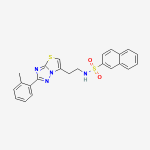 N-(2-(2-(o-tolyl)thiazolo[3,2-b][1,2,4]triazol-6-yl)ethyl)naphthalene-2-sulfonamide