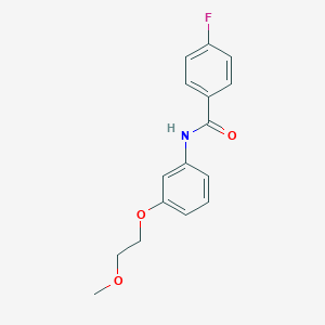 molecular formula C16H16FNO3 B268402 4-fluoro-N-[3-(2-methoxyethoxy)phenyl]benzamide 