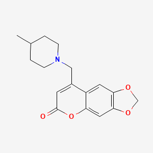 molecular formula C17H19NO4 B2684022 8-((4-甲基哌啶-1-基)甲基)-6H-[1,3]二氧杂环[4,5-g]香豆素-6-酮 CAS No. 859860-11-0