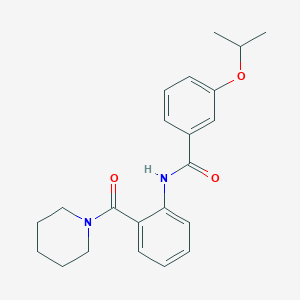 molecular formula C22H26N2O3 B268403 3-isopropoxy-N-[2-(1-piperidinylcarbonyl)phenyl]benzamide 
