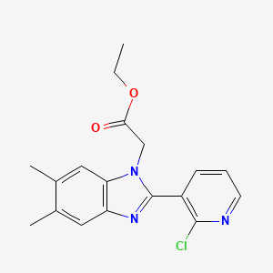 ethyl 2-[2-(2-chloro-3-pyridinyl)-5,6-dimethyl-1H-1,3-benzimidazol-1-yl]acetate