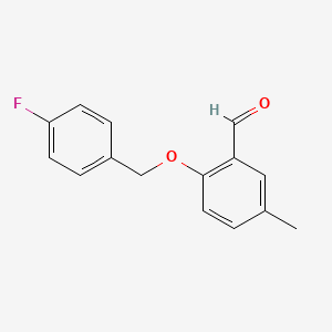 2-[(4-Fluorophenyl)methoxy]-5-methylbenzaldehyde