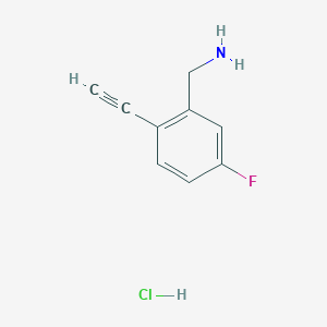(2-Ethynyl-5-fluorophenyl)methanamine;hydrochloride