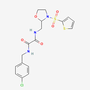 N1-(4-chlorobenzyl)-N2-((3-(thiophen-2-ylsulfonyl)oxazolidin-2-yl)methyl)oxalamide