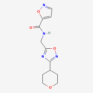 N-((3-(tetrahydro-2H-pyran-4-yl)-1,2,4-oxadiazol-5-yl)methyl)isoxazole-5-carboxamide