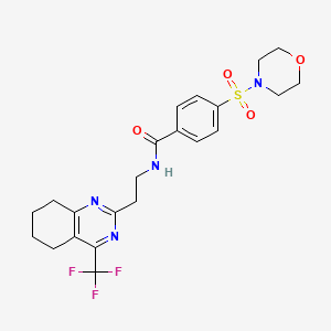 molecular formula C22H25F3N4O4S B2684050 4-(morpholinosulfonyl)-N-(2-(4-(trifluoromethyl)-5,6,7,8-tetrahydroquinazolin-2-yl)ethyl)benzamide CAS No. 1396764-80-9