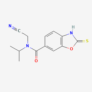 molecular formula C13H13N3O2S B2684059 N-(cyanomethyl)-N-(propan-2-yl)-2-sulfanyl-1,3-benzoxazole-6-carboxamide CAS No. 1808506-43-5