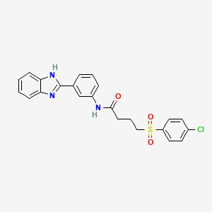 molecular formula C23H20ClN3O3S B2684060 N-(3-(1H-benzo[d]imidazol-2-yl)phenyl)-4-((4-chlorophenyl)sulfonyl)butanamide CAS No. 941987-93-5