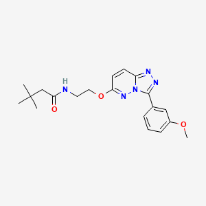 molecular formula C20H25N5O3 B2684062 N-(2-((3-(3-methoxyphenyl)-[1,2,4]triazolo[4,3-b]pyridazin-6-yl)oxy)ethyl)-3,3-dimethylbutanamide CAS No. 1021125-23-4