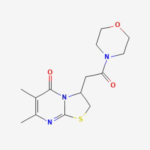 molecular formula C14H19N3O3S B2684064 6,7-dimethyl-3-(2-morpholino-2-oxoethyl)-2H-thiazolo[3,2-a]pyrimidin-5(3H)-one CAS No. 953214-62-5