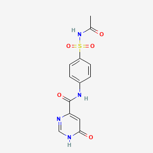 molecular formula C13H12N4O5S B2684074 N-(4-(N-acetylsulfamoyl)phenyl)-6-hydroxypyrimidine-4-carboxamide CAS No. 2034620-98-7
