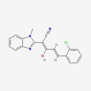 (2Z,4E)-5-(2-chlorophenyl)-3-hydroxy-2-(1-methylbenzimidazol-2-yl)penta-2,4-dienenitrile