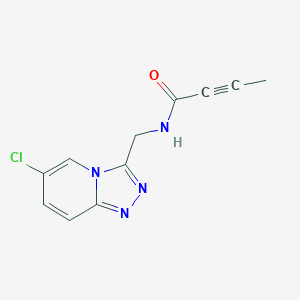 molecular formula C11H9ClN4O B2684080 N-[(6-Chloro-[1,2,4]triazolo[4,3-a]pyridin-3-yl)methyl]but-2-ynamide CAS No. 2411312-55-3