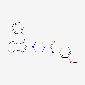 molecular formula C26H27N5O2 B2684086 4-(1-苄基-1H-苯并咪唑-2-基)-N-(3-甲氧基苯基)哌嗪-1-甲酰胺 CAS No. 1115496-05-3