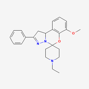 molecular formula C23H27N3O2 B2684090 1'-Ethyl-7-methoxy-2-phenyl-1,10b-dihydrospiro[benzo[e]pyrazolo[1,5-c][1,3]oxazine-5,4'-piperidine] CAS No. 899727-80-1