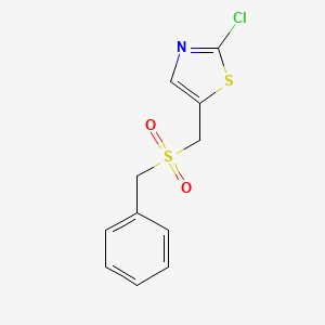 molecular formula C11H10ClNO2S2 B2684092 Benzyl (2-chloro-1,3-thiazol-5-yl)methyl sulfone CAS No. 866039-47-6