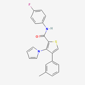 N-(4-fluorophenyl)-4-(3-methylphenyl)-3-(1H-pyrrol-1-yl)thiophene-2-carboxamide