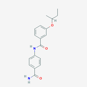 molecular formula C18H20N2O3 B268410 N-[4-(aminocarbonyl)phenyl]-3-sec-butoxybenzamide 
