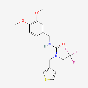 3-(3,4-Dimethoxybenzyl)-1-(thiophen-3-ylmethyl)-1-(2,2,2-trifluoroethyl)urea