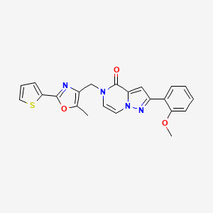 2-(2-methoxyphenyl)-5-((5-methyl-2-(thiophen-2-yl)oxazol-4-yl)methyl)pyrazolo[1,5-a]pyrazin-4(5H)-one