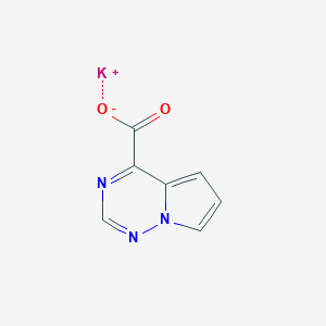 molecular formula C7H4KN3O2 B2684108 钾;吡咯并[2,1-f][1,2,4]三唑-4-羧酸盐 CAS No. 2344680-61-9