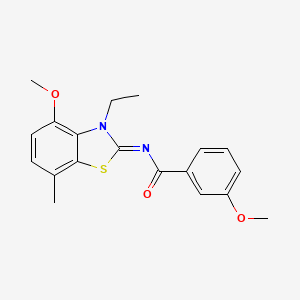 molecular formula C19H20N2O3S B2684118 (Z)-N-(3-ethyl-4-methoxy-7-methylbenzo[d]thiazol-2(3H)-ylidene)-3-methoxybenzamide CAS No. 868369-15-7