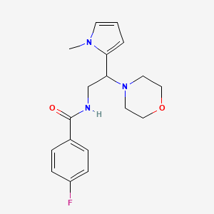 molecular formula C18H22FN3O2 B2684119 4-fluoro-N-(2-(1-methyl-1H-pyrrol-2-yl)-2-morpholinoethyl)benzamide CAS No. 1049407-49-9