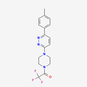 molecular formula C17H17F3N4O B2684128 2,2,2-三氟-1-(4-(6-(对甲苯基)吡啶并[3,2-b]嘧啶-3-基)哌嗪-1-基)乙酮 CAS No. 1021070-05-2