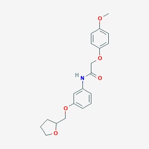 molecular formula C20H23NO5 B268413 2-(4-methoxyphenoxy)-N-[3-(tetrahydro-2-furanylmethoxy)phenyl]acetamide 