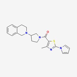 (3-(3,4-dihydroisoquinolin-2(1H)-yl)pyrrolidin-1-yl)(4-methyl-2-(1H-pyrrol-1-yl)thiazol-5-yl)methanone