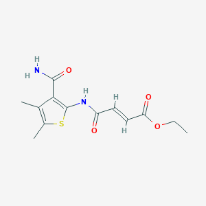 (E)-ethyl 4-((3-carbamoyl-4,5-dimethylthiophen-2-yl)amino)-4-oxobut-2-enoate