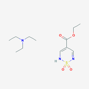 molecular formula C12H23N3O4S B2684142 乙酸-2H-1,2,6-噻二嗪-4-甲酸酯-1,1-二氧化物-N,N-二乙基乙胺 (1:1) CAS No. 1923127-17-6