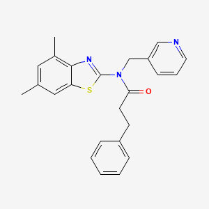 molecular formula C24H23N3OS B2684143 N-(4,6-二甲基苯并[d]噻唑-2-基)-3-苯基-N-(吡啶-3-基甲基)丙酰胺 CAS No. 895421-31-5
