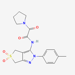 N-(5,5-dioxido-2-(p-tolyl)-4,6-dihydro-2H-thieno[3,4-c]pyrazol-3-yl)-2-oxo-2-(pyrrolidin-1-yl)acetamide