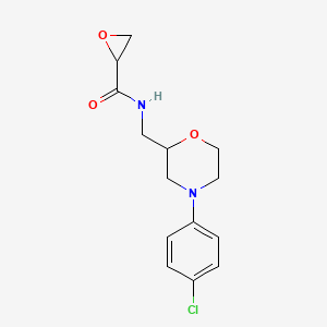 molecular formula C14H17ClN2O3 B2684154 N-[[4-(4-Chlorophenyl)morpholin-2-yl]methyl]oxirane-2-carboxamide CAS No. 2411260-20-1