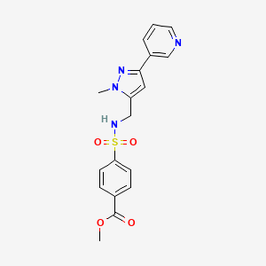 methyl 4-(N-((1-methyl-3-(pyridin-3-yl)-1H-pyrazol-5-yl)methyl)sulfamoyl)benzoate