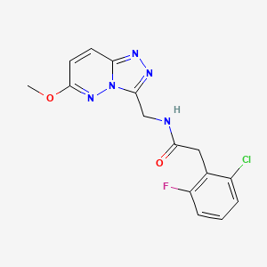 molecular formula C15H13ClFN5O2 B2684159 2-(2-氯-6-氟苯基)-N-((6-甲氧基-[1,2,4]三唑并[4,3-b]嘧啶-3-yl)甲基)乙酰胺 CAS No. 2034371-96-3