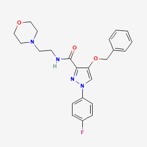 molecular formula C23H25FN4O3 B2684163 4-(苄氧基)-1-(4-氟苯基)-N-(2-吗啉基乙基)-1H-吡唑-3-甲酰胺 CAS No. 1172729-10-0