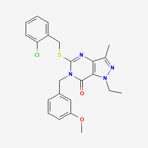 5-((2-chlorobenzyl)thio)-1-ethyl-6-(3-methoxybenzyl)-3-methyl-1H-pyrazolo[4,3-d]pyrimidin-7(6H)-one