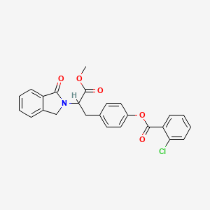 4-[3-methoxy-3-oxo-2-(1-oxo-1,3-dihydro-2H-isoindol-2-yl)propyl]phenyl 2-chlorobenzenecarboxylate
