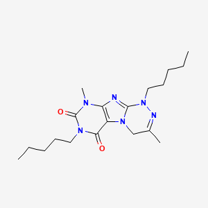 molecular formula C19H30N6O2 B2684187 3,9-dimethyl-1,7-dipentyl-7,9-dihydro-[1,2,4]triazino[3,4-f]purine-6,8(1H,4H)-dione CAS No. 898443-16-8