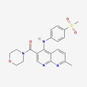 (7-Methyl-4-((4-(methylsulfonyl)phenyl)amino)-1,8-naphthyridin-3-yl)(morpholino)methanone