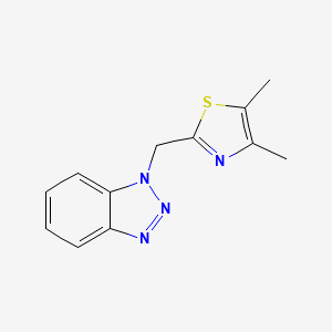 molecular formula C12H12N4S B2684198 1-[(Dimethyl-1,3-thiazol-2-yl)methyl]-1H-1,2,3-benzotriazole CAS No. 168698-04-2